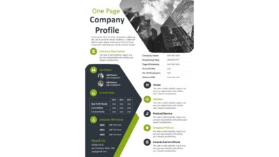 One Page Company Profile PowerPoint Presentation Slideshow
