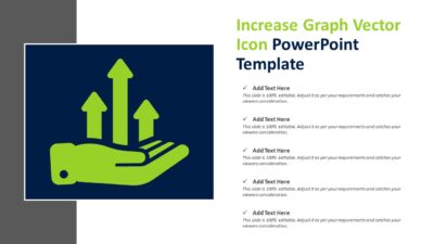 Increase Graph Vector Icon PowerPoint Template