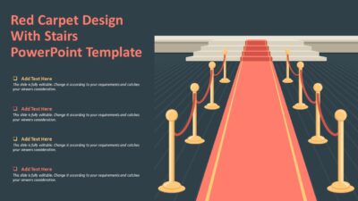 Red Carpet Design With Stairs PowerPoint Template