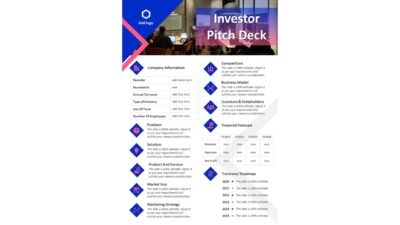 One Page Investors Pitch Deck PowerPoint Presentation