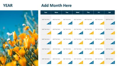 Month Planning Calendar PowerPoint Slide