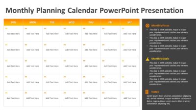 Monthly Planning Calendar PowerPoint Presentation