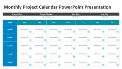 Monthly Project Calendar PowerPoint Presentation