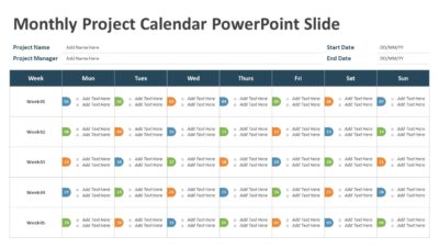 Monthly Project Calendar PowerPoint Slide
