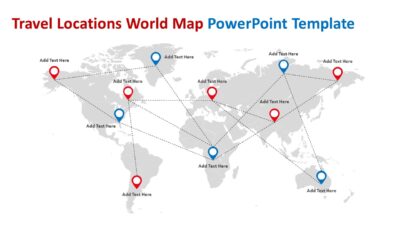 Travel Locations World Map PowerPoint Template