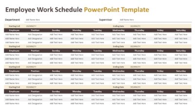 Employee Work Schedule PowerPoint Template