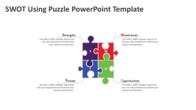 SWOT Using Puzzle PowerPoint Template