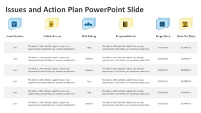 Issues and Action Plan PowerPoint Slide