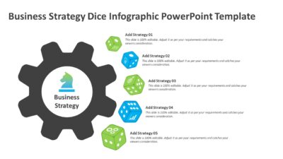 Business Strategy Dice Infographic PowerPoint Template