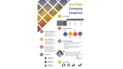 One Page Company Snapshot PowerPoint Slide