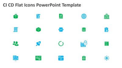CI CD Flat Icons PowerPoint Template