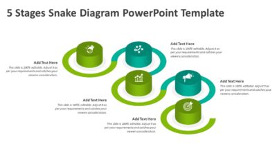 5 Stages Snake Diagram PowerPoint Template