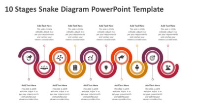 10 Stages Snake Diagram PowerPoint Template