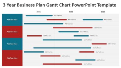 3 Year Business Plan Gantt Chart PowerPoint Template