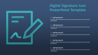 Digital Signature Icon PowerPoint Template