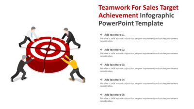 Teamwork For Sales Target Achievement Infographic PowerPoint Template