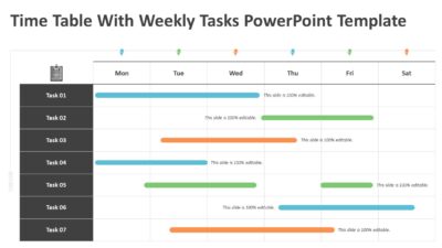 Time Table With Weekly Tasks PowerPoint Template