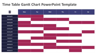Time Table Gantt Chart PowerPoint Template