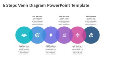 6 Steps Venn Diagram PowerPoint Template