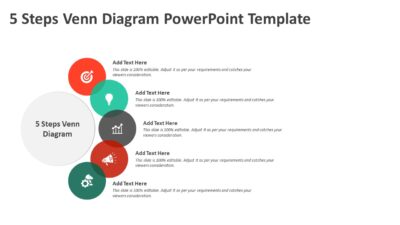 5 Steps Venn Diagram PowerPoint Template