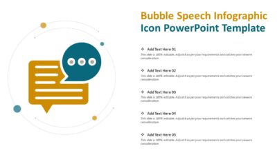 Bubble Speech Infographic Icon PowerPoint Template