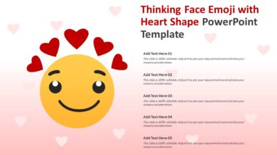 Thinking Face Emoji with Heart Shape PowerPoint Template