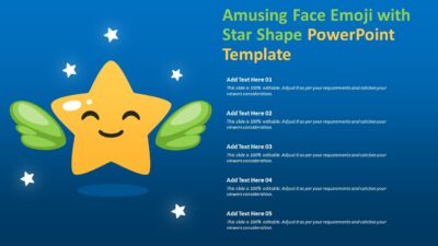 Amusing Face Emoji with Star Shape PowerPoint Template