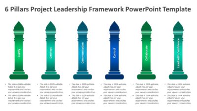 6 Pillars Project Leadership Framework PowerPoint Template