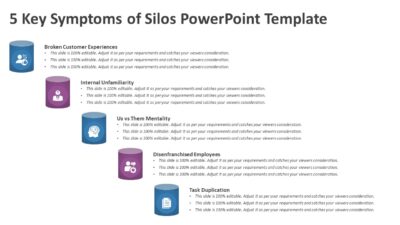 5 Key Symptoms of Silos PowerPoint Template