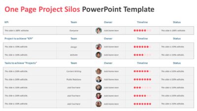 One Page Project Silos PowerPoint Template