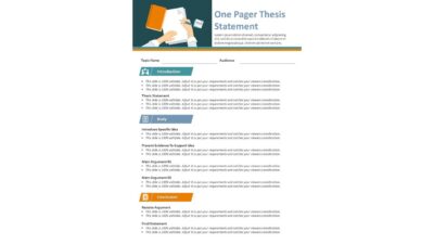 One Pager Thesis Statement PowerPoint Template