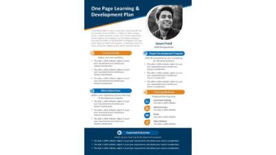 One Page Learning and Development Plan PowerPoint Template