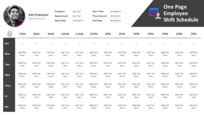 One Page Employee Shift Schedule PowerPoint Template