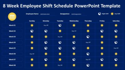8 Week Employee Shift Schedule PowerPoint Template
