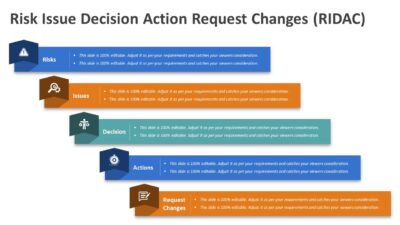 Risk Issue Decision Action Request Changes PowerPoint Slide