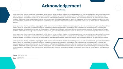 Acknowledgement Letter for Project PowerPoint Template
