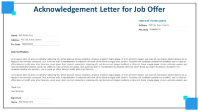 Acknowledgement Letter for Job Offer PowerPoint Template