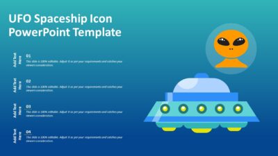 UFO Spaceship Icon PowerPoint Template