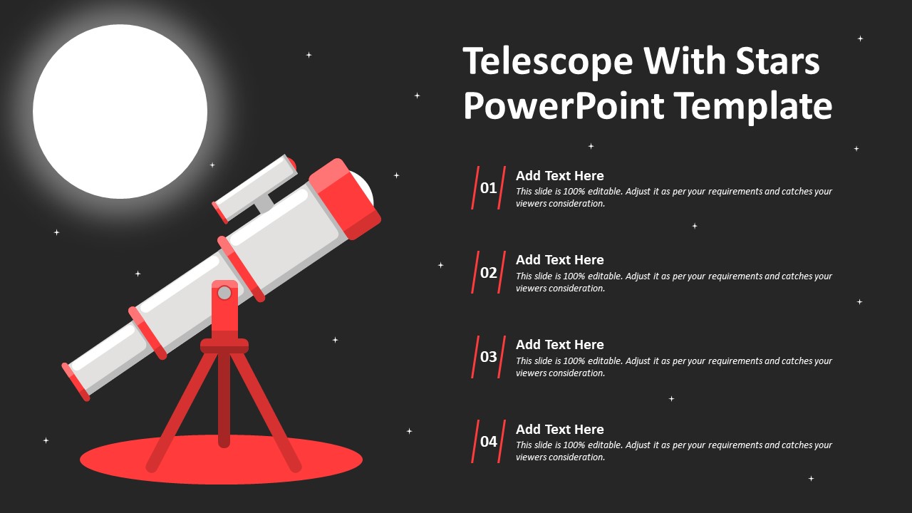 Telescope With Stars Powerpoint Template Ppt Templates