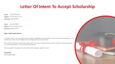 Letter Of Intent To Accept Scholarship PowerPoint Template