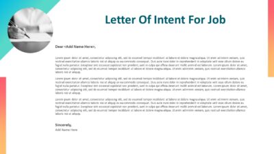Letter of Intent For Job PowerPoint Template