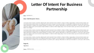 Letter Of Intent For Business Partnership PowerPoint Template