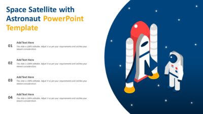Space Satellite with Astronaut PowerPoint Template