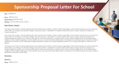 Sponsorship Proposal Letter For School PowerPoint Template