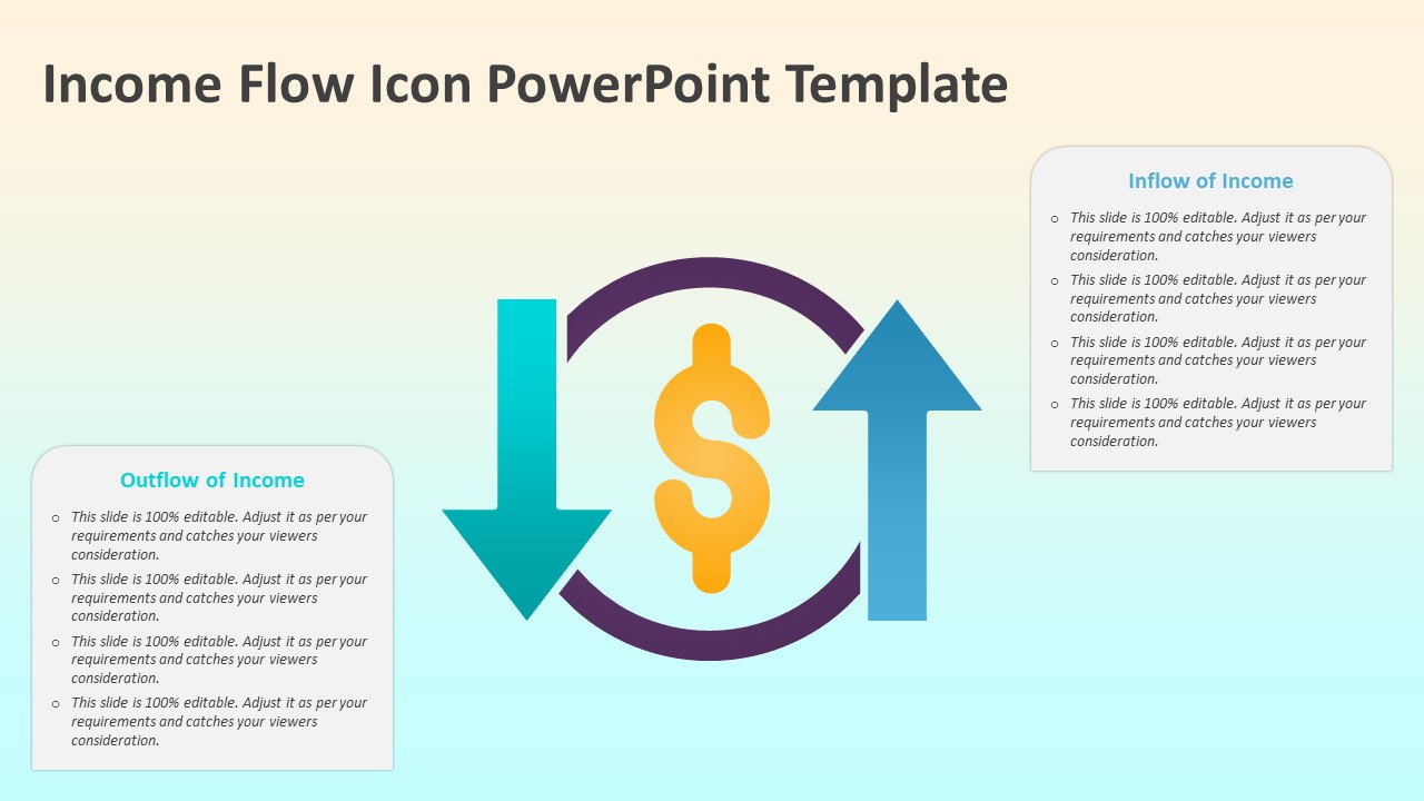 Income Flow Icon PowerPoint Template | PPT Templates