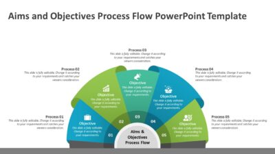 Aims and Objectives Process Flow PowerPoint Template