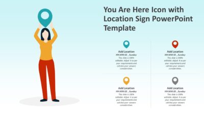 You Are Here Icon with Location Sign PowerPoint Template