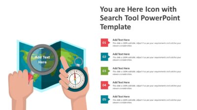 You are Here Icon with Search Tool PowerPoint Template