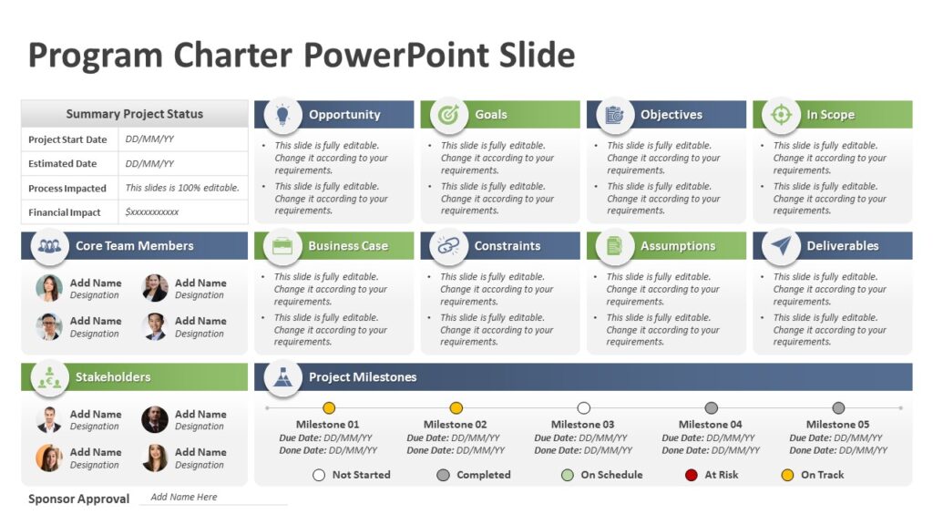 Program Charter PowerPoint Slide