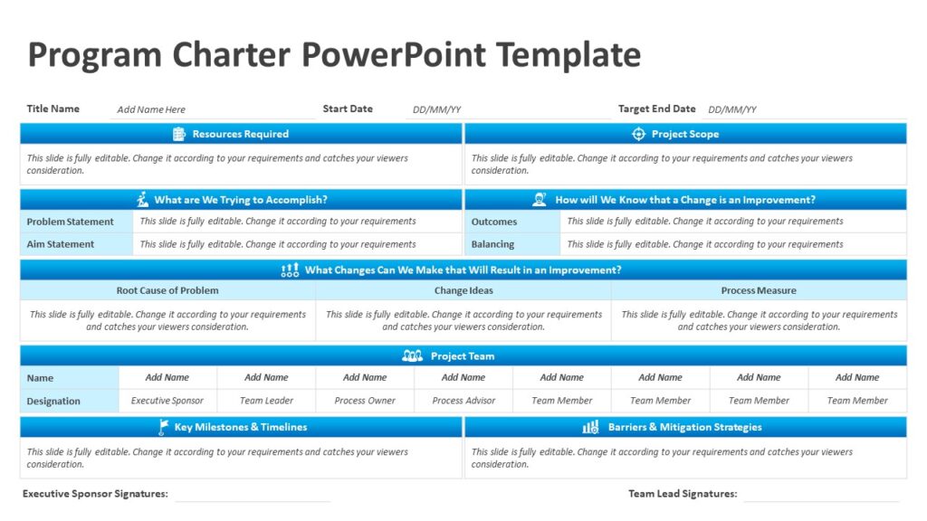 Program Charter PowerPoint Template